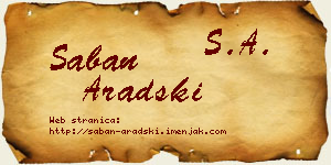 Šaban Aradski vizit kartica